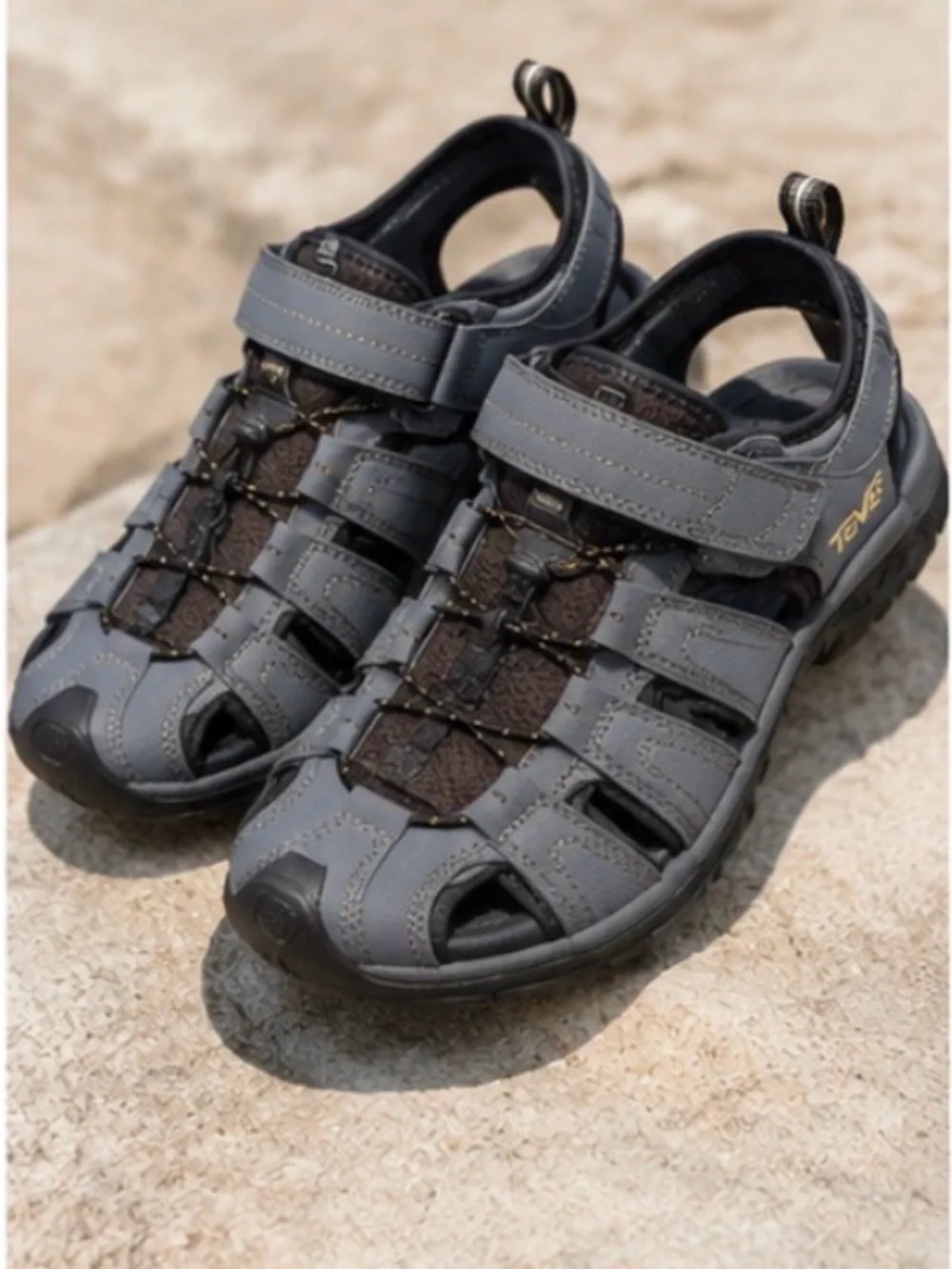 Teva Men's Gray Closed-Toe Outdoor Sandals with Secure Straps